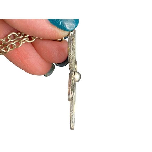 Vintage Aluminum filigree star necklace from Czech Republic - Picture 2 of 6